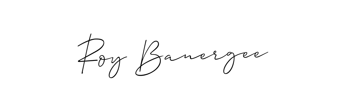 Create a beautiful signature design for name Roy Banergee. With this signature (Allison_Script) fonts, you can make a handwritten signature for free. Roy Banergee signature style 2 images and pictures png