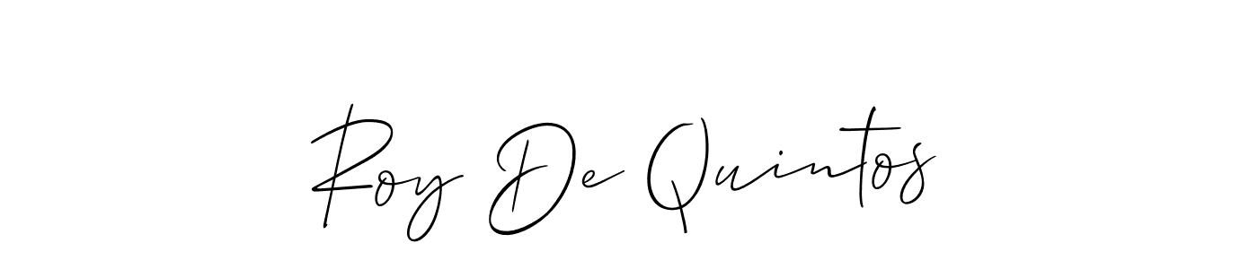 It looks lik you need a new signature style for name Roy De Quintos. Design unique handwritten (Allison_Script) signature with our free signature maker in just a few clicks. Roy De Quintos signature style 2 images and pictures png