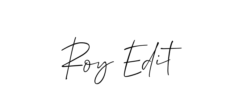 Use a signature maker to create a handwritten signature online. With this signature software, you can design (Allison_Script) your own signature for name Roy Edit. Roy Edit signature style 2 images and pictures png