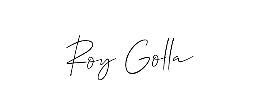 You should practise on your own different ways (Allison_Script) to write your name (Roy Golla) in signature. don't let someone else do it for you. Roy Golla signature style 2 images and pictures png