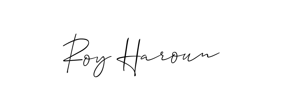 Design your own signature with our free online signature maker. With this signature software, you can create a handwritten (Allison_Script) signature for name Roy Haroun. Roy Haroun signature style 2 images and pictures png
