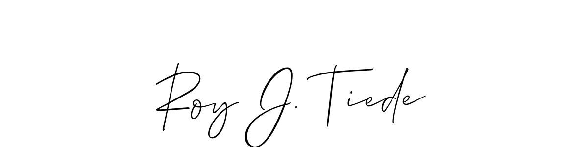 Use a signature maker to create a handwritten signature online. With this signature software, you can design (Allison_Script) your own signature for name Roy J. Tiede. Roy J. Tiede signature style 2 images and pictures png