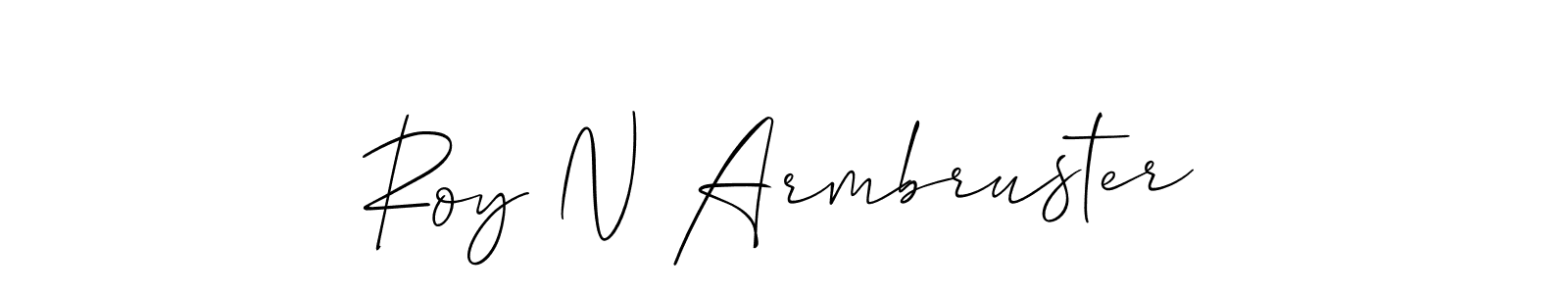 The best way (Allison_Script) to make a short signature is to pick only two or three words in your name. The name Roy N Armbruster include a total of six letters. For converting this name. Roy N Armbruster signature style 2 images and pictures png