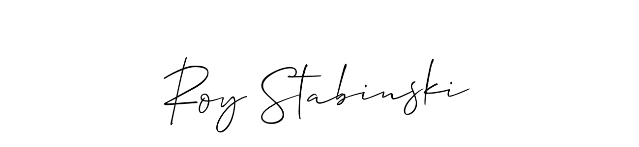 Allison_Script is a professional signature style that is perfect for those who want to add a touch of class to their signature. It is also a great choice for those who want to make their signature more unique. Get Roy Stabinski name to fancy signature for free. Roy Stabinski signature style 2 images and pictures png