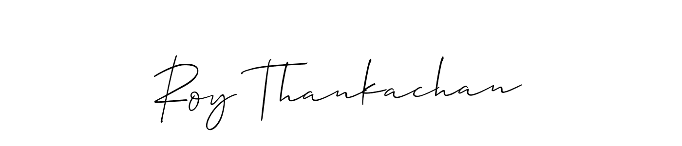 It looks lik you need a new signature style for name Roy Thankachan. Design unique handwritten (Allison_Script) signature with our free signature maker in just a few clicks. Roy Thankachan signature style 2 images and pictures png