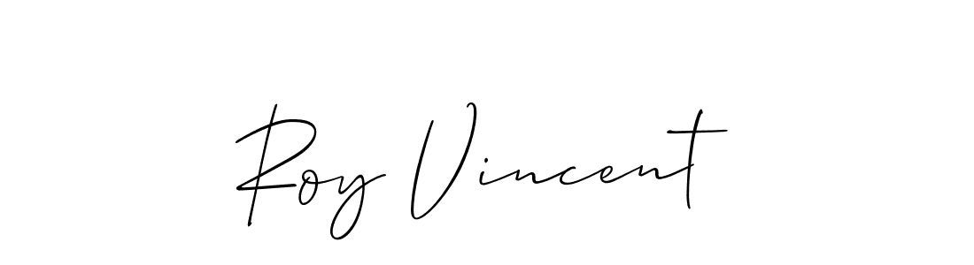 Use a signature maker to create a handwritten signature online. With this signature software, you can design (Allison_Script) your own signature for name Roy Vincent. Roy Vincent signature style 2 images and pictures png