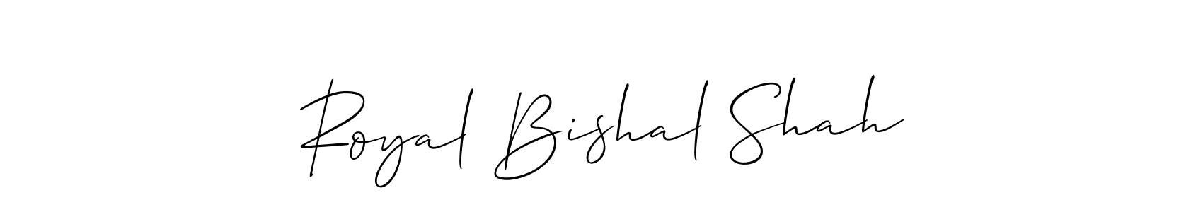 Create a beautiful signature design for name Royal Bishal Shah. With this signature (Allison_Script) fonts, you can make a handwritten signature for free. Royal Bishal Shah signature style 2 images and pictures png