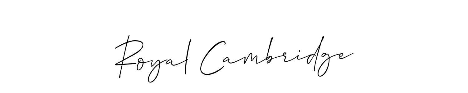 Royal Cambridge stylish signature style. Best Handwritten Sign (Allison_Script) for my name. Handwritten Signature Collection Ideas for my name Royal Cambridge. Royal Cambridge signature style 2 images and pictures png