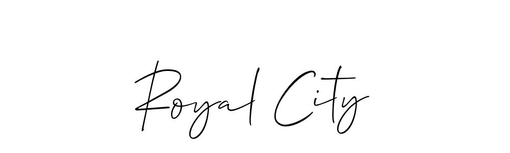 if you are searching for the best signature style for your name Royal City. so please give up your signature search. here we have designed multiple signature styles  using Allison_Script. Royal City signature style 2 images and pictures png