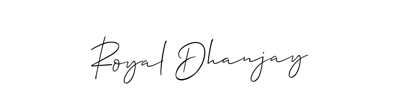 Make a beautiful signature design for name Royal Dhanjay. With this signature (Allison_Script) style, you can create a handwritten signature for free. Royal Dhanjay signature style 2 images and pictures png