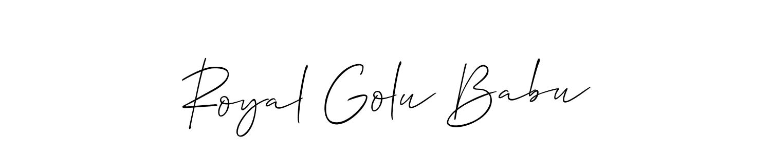 How to make Royal Golu Babu signature? Allison_Script is a professional autograph style. Create handwritten signature for Royal Golu Babu name. Royal Golu Babu signature style 2 images and pictures png