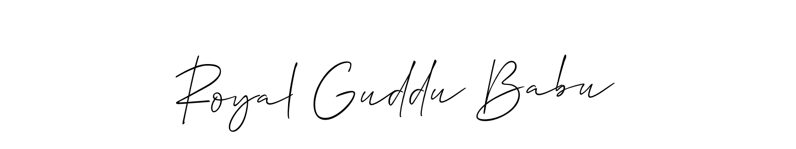 The best way (Allison_Script) to make a short signature is to pick only two or three words in your name. The name Royal Guddu Babu include a total of six letters. For converting this name. Royal Guddu Babu signature style 2 images and pictures png