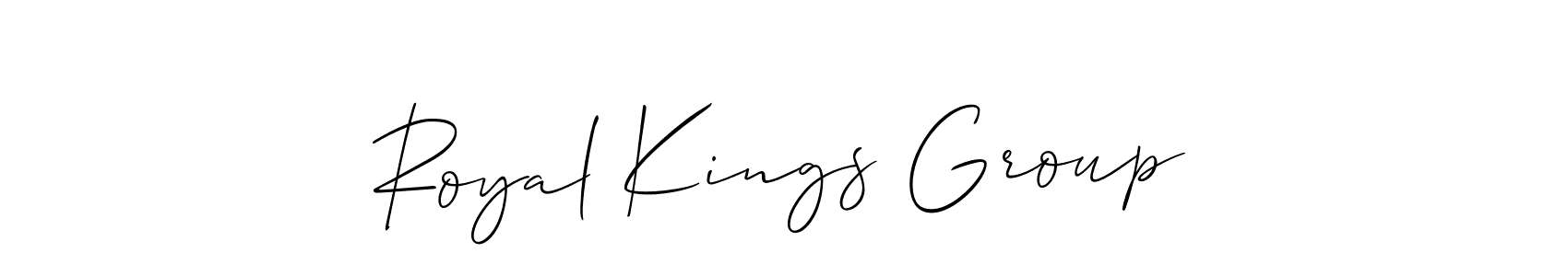 Use a signature maker to create a handwritten signature online. With this signature software, you can design (Allison_Script) your own signature for name Royal Kings Group. Royal Kings Group signature style 2 images and pictures png