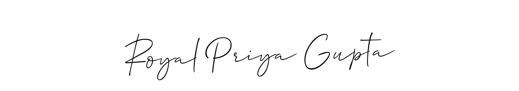 Create a beautiful signature design for name Royal Priya Gupta. With this signature (Allison_Script) fonts, you can make a handwritten signature for free. Royal Priya Gupta signature style 2 images and pictures png