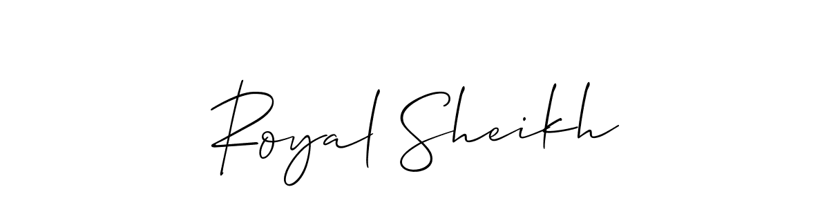 It looks lik you need a new signature style for name Royal Sheikh. Design unique handwritten (Allison_Script) signature with our free signature maker in just a few clicks. Royal Sheikh signature style 2 images and pictures png