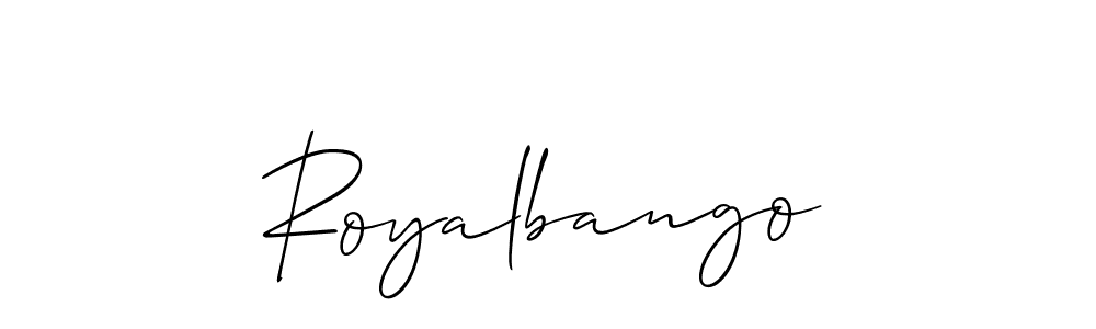 The best way (Allison_Script) to make a short signature is to pick only two or three words in your name. The name Royalbango include a total of six letters. For converting this name. Royalbango signature style 2 images and pictures png