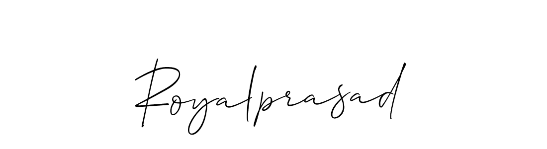 How to make Royalprasad name signature. Use Allison_Script style for creating short signs online. This is the latest handwritten sign. Royalprasad signature style 2 images and pictures png