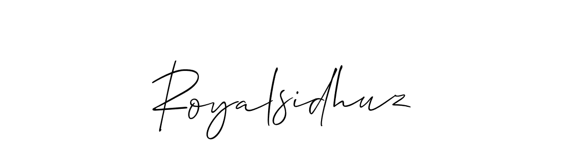 Royalsidhuz stylish signature style. Best Handwritten Sign (Allison_Script) for my name. Handwritten Signature Collection Ideas for my name Royalsidhuz. Royalsidhuz signature style 2 images and pictures png