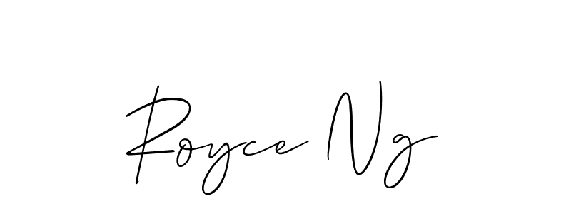 Use a signature maker to create a handwritten signature online. With this signature software, you can design (Allison_Script) your own signature for name Royce Ng. Royce Ng signature style 2 images and pictures png