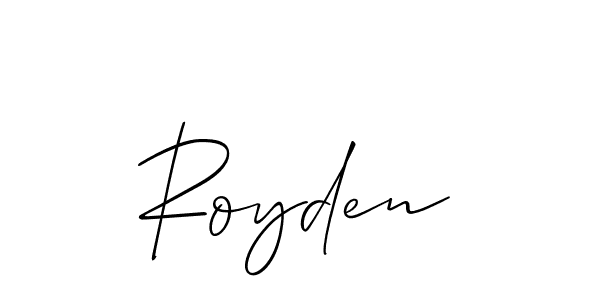 Royden stylish signature style. Best Handwritten Sign (Allison_Script) for my name. Handwritten Signature Collection Ideas for my name Royden. Royden signature style 2 images and pictures png