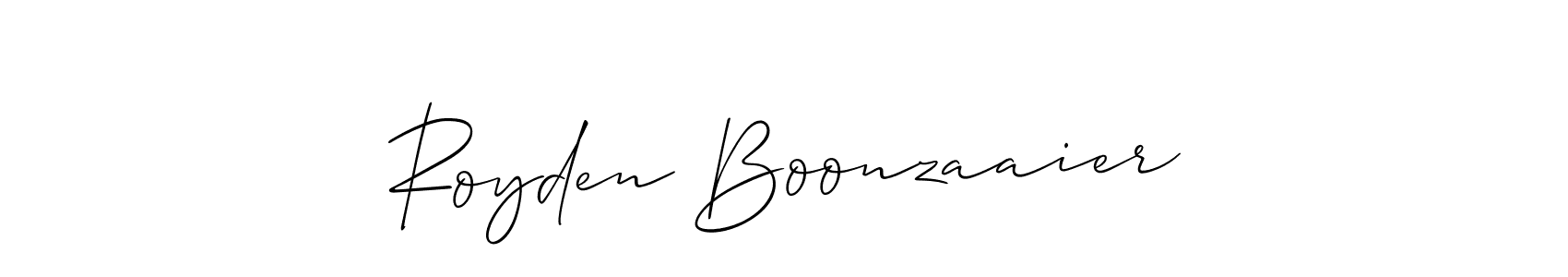 if you are searching for the best signature style for your name Royden Boonzaaier. so please give up your signature search. here we have designed multiple signature styles  using Allison_Script. Royden Boonzaaier signature style 2 images and pictures png