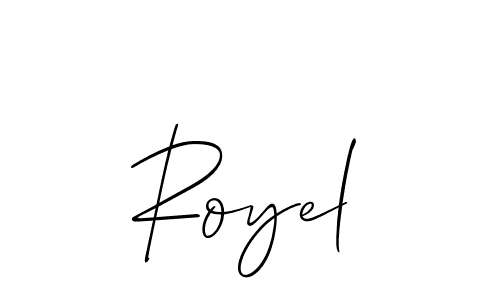 if you are searching for the best signature style for your name Royel. so please give up your signature search. here we have designed multiple signature styles  using Allison_Script. Royel signature style 2 images and pictures png