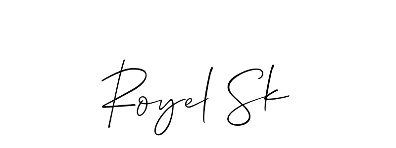 Also You can easily find your signature by using the search form. We will create Royel Sk name handwritten signature images for you free of cost using Allison_Script sign style. Royel Sk signature style 2 images and pictures png