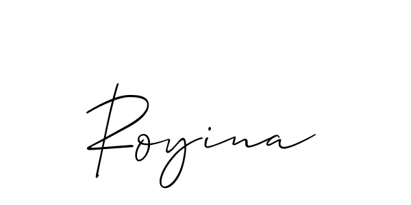 You should practise on your own different ways (Allison_Script) to write your name (Royina) in signature. don't let someone else do it for you. Royina signature style 2 images and pictures png