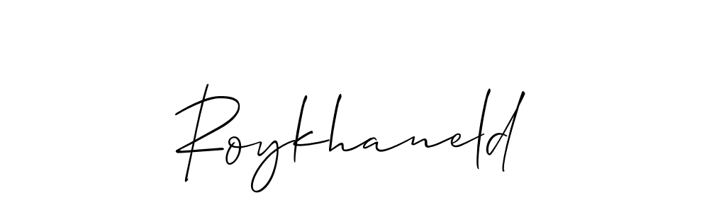 Roykhaneld stylish signature style. Best Handwritten Sign (Allison_Script) for my name. Handwritten Signature Collection Ideas for my name Roykhaneld. Roykhaneld signature style 2 images and pictures png