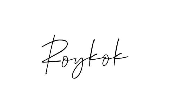 Design your own signature with our free online signature maker. With this signature software, you can create a handwritten (Allison_Script) signature for name Roykok. Roykok signature style 2 images and pictures png