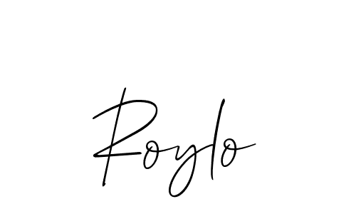 How to make Roylo name signature. Use Allison_Script style for creating short signs online. This is the latest handwritten sign. Roylo signature style 2 images and pictures png