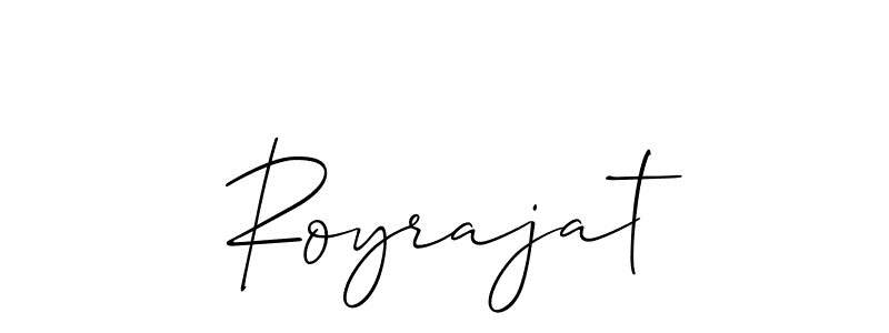 if you are searching for the best signature style for your name Royrajat. so please give up your signature search. here we have designed multiple signature styles  using Allison_Script. Royrajat signature style 2 images and pictures png