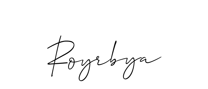 Create a beautiful signature design for name Royrbya. With this signature (Allison_Script) fonts, you can make a handwritten signature for free. Royrbya signature style 2 images and pictures png