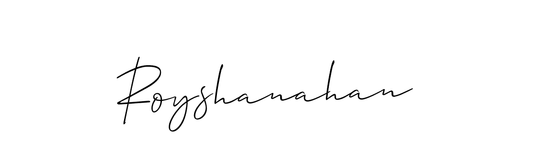 Also You can easily find your signature by using the search form. We will create Royshanahan name handwritten signature images for you free of cost using Allison_Script sign style. Royshanahan signature style 2 images and pictures png