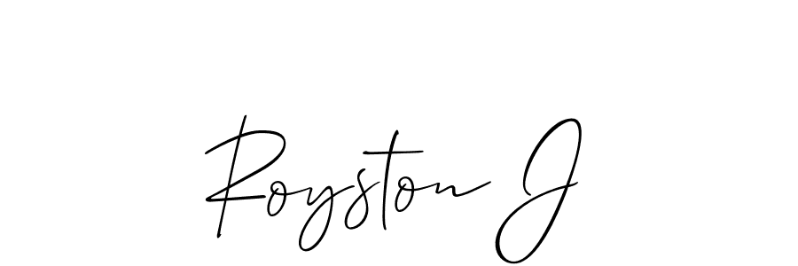You should practise on your own different ways (Allison_Script) to write your name (Royston J) in signature. don't let someone else do it for you. Royston J signature style 2 images and pictures png