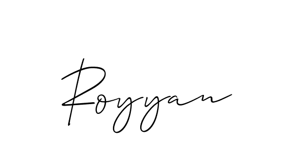 How to make Royyan signature? Allison_Script is a professional autograph style. Create handwritten signature for Royyan name. Royyan signature style 2 images and pictures png