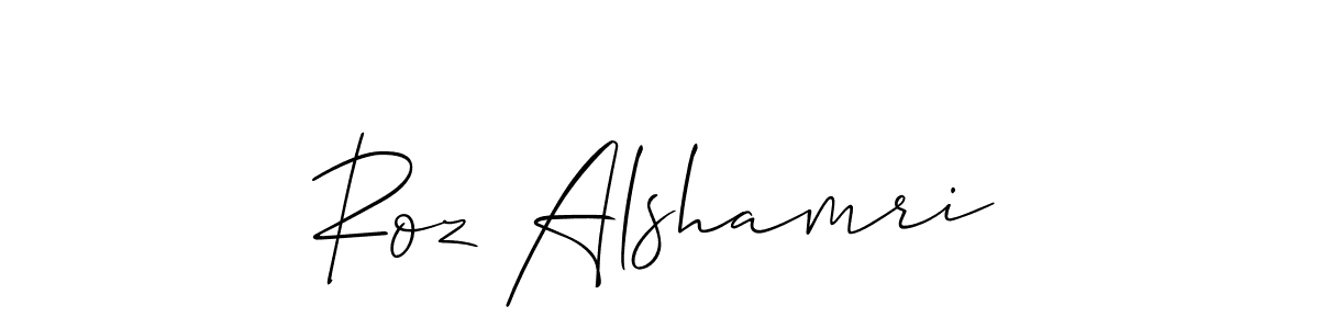 The best way (Allison_Script) to make a short signature is to pick only two or three words in your name. The name Roz Alshamri include a total of six letters. For converting this name. Roz Alshamri signature style 2 images and pictures png