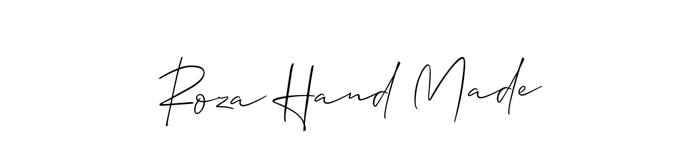 It looks lik you need a new signature style for name Roza Hand Made. Design unique handwritten (Allison_Script) signature with our free signature maker in just a few clicks. Roza Hand Made signature style 2 images and pictures png