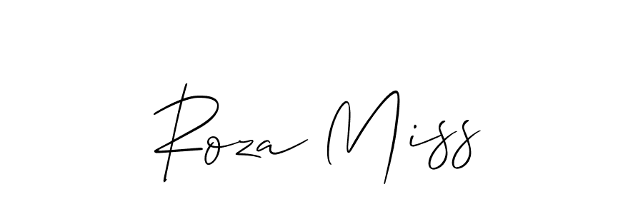 It looks lik you need a new signature style for name Roza Miss. Design unique handwritten (Allison_Script) signature with our free signature maker in just a few clicks. Roza Miss signature style 2 images and pictures png