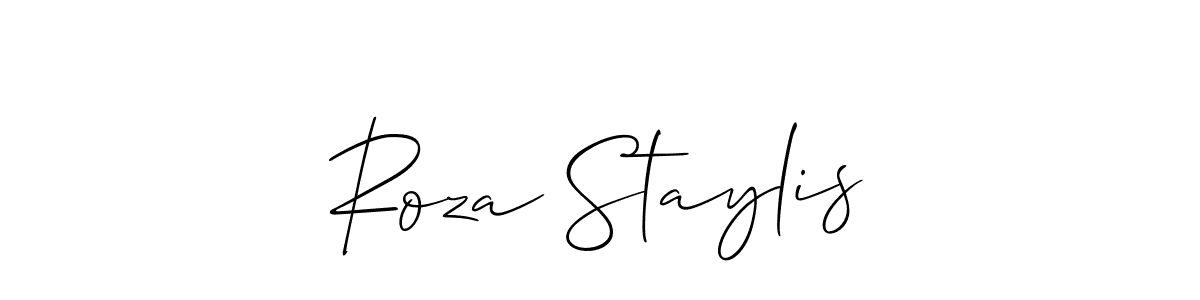 Use a signature maker to create a handwritten signature online. With this signature software, you can design (Allison_Script) your own signature for name Roza Staylis. Roza Staylis signature style 2 images and pictures png