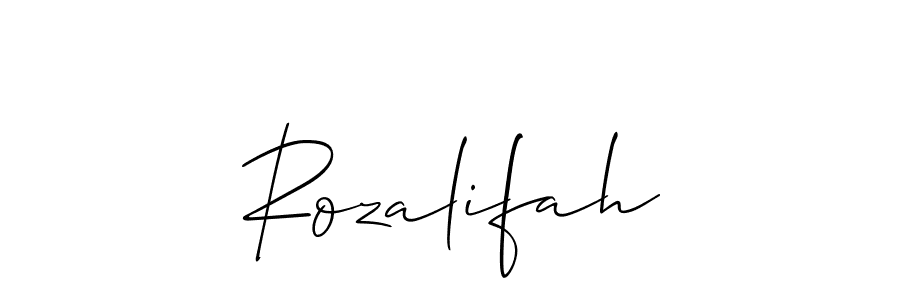 It looks lik you need a new signature style for name Rozalifah. Design unique handwritten (Allison_Script) signature with our free signature maker in just a few clicks. Rozalifah signature style 2 images and pictures png