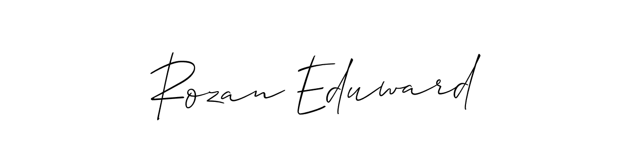 Similarly Allison_Script is the best handwritten signature design. Signature creator online .You can use it as an online autograph creator for name Rozan Eduward. Rozan Eduward signature style 2 images and pictures png