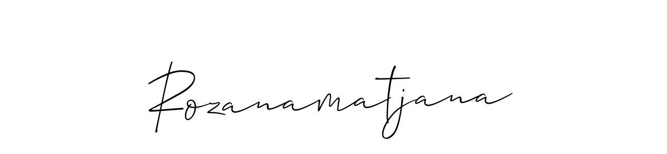 Make a beautiful signature design for name Rozanamatjana. With this signature (Allison_Script) style, you can create a handwritten signature for free. Rozanamatjana signature style 2 images and pictures png