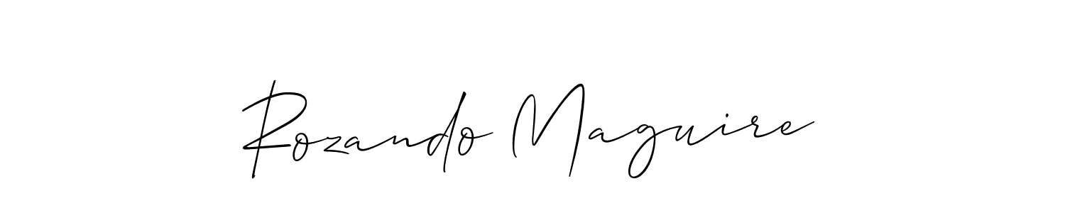 Make a beautiful signature design for name Rozando Maguire. With this signature (Allison_Script) style, you can create a handwritten signature for free. Rozando Maguire signature style 2 images and pictures png