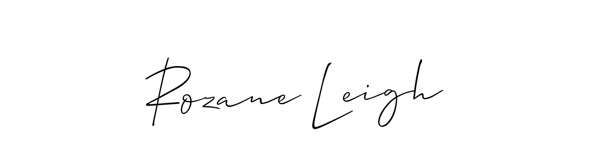 Create a beautiful signature design for name Rozane Leigh. With this signature (Allison_Script) fonts, you can make a handwritten signature for free. Rozane Leigh signature style 2 images and pictures png