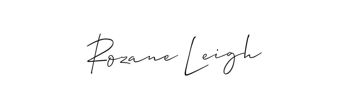 Create a beautiful signature design for name Rozane Leigh. With this signature (Allison_Script) fonts, you can make a handwritten signature for free. Rozane Leigh signature style 2 images and pictures png