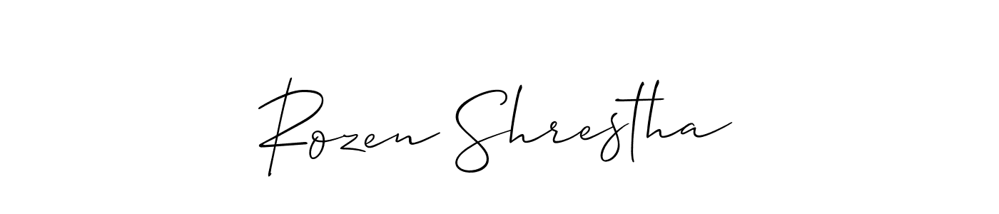 You can use this online signature creator to create a handwritten signature for the name Rozen Shrestha. This is the best online autograph maker. Rozen Shrestha signature style 2 images and pictures png