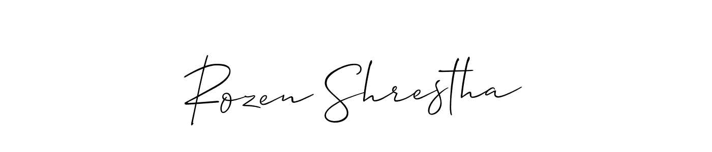 Rozen Shrestha stylish signature style. Best Handwritten Sign (Allison_Script) for my name. Handwritten Signature Collection Ideas for my name Rozen Shrestha. Rozen Shrestha signature style 2 images and pictures png