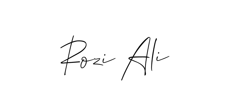 How to make Rozi Ali name signature. Use Allison_Script style for creating short signs online. This is the latest handwritten sign. Rozi Ali signature style 2 images and pictures png