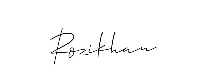 You should practise on your own different ways (Allison_Script) to write your name (Rozikhan) in signature. don't let someone else do it for you. Rozikhan signature style 2 images and pictures png